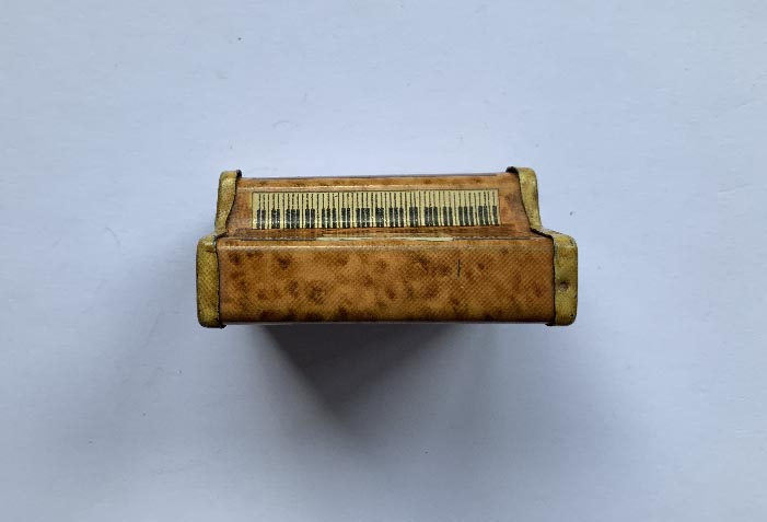 circa 1930's tinplate English Sunnyvale piano pencil sharpener